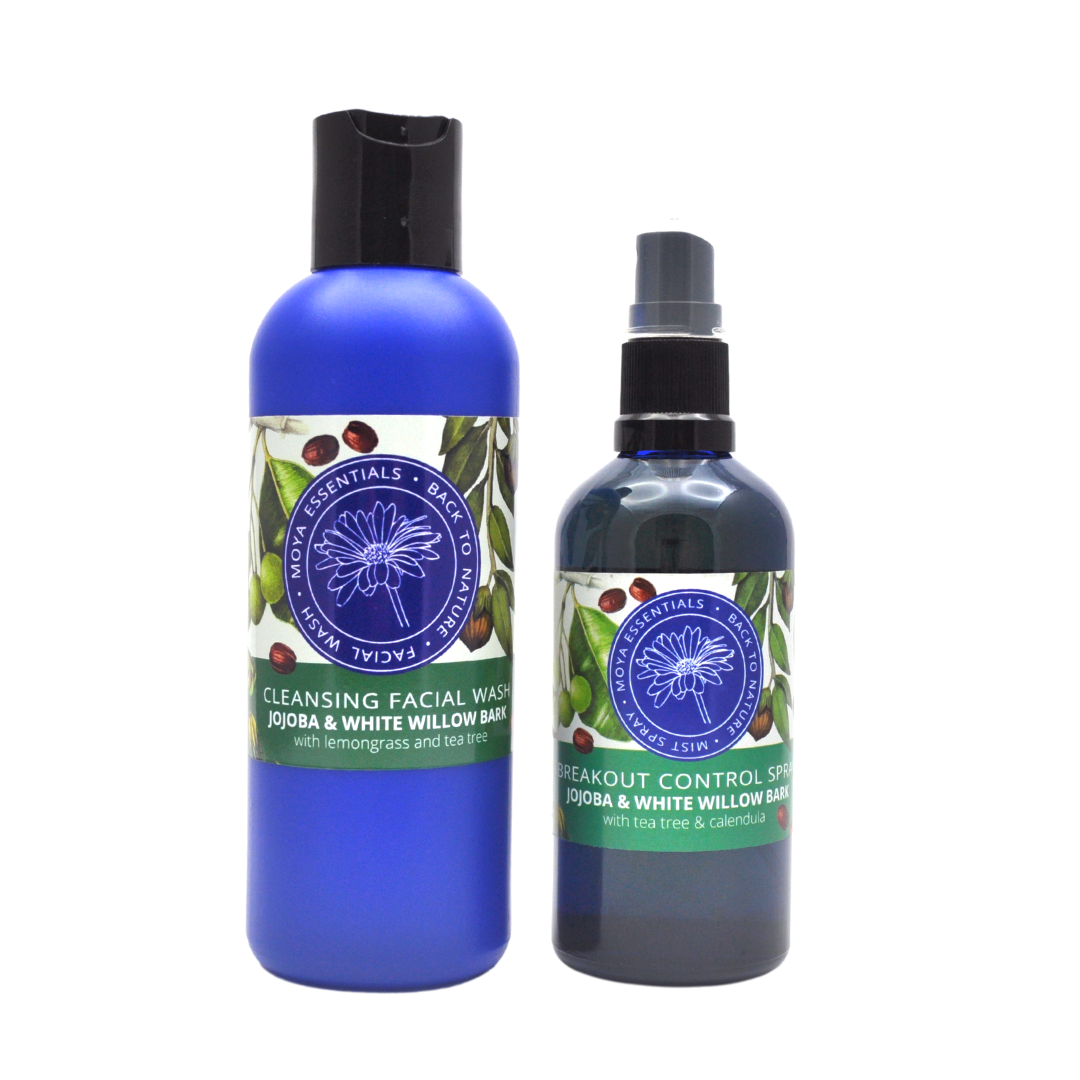 Breakout Control Spray and Cleansing Facial Wash Combo - Jojoba & White Willow Bark